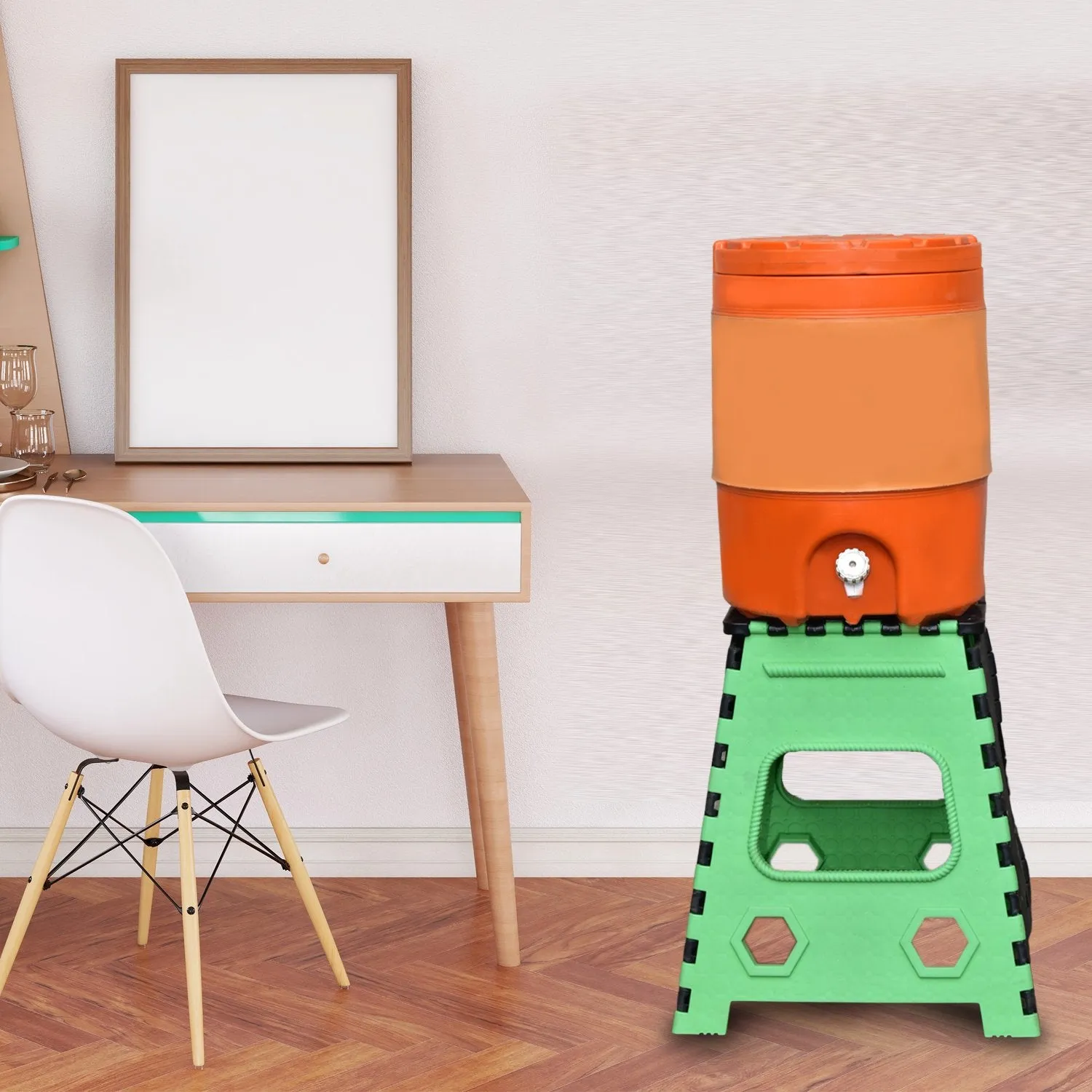 2554 Plastic Foldable Pick n Move Strong Step Stool Table, 18Inches