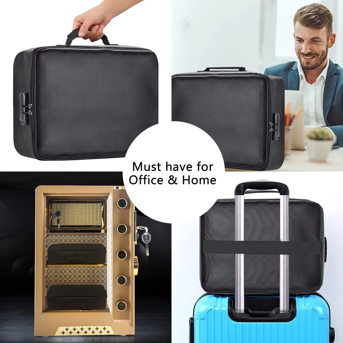 3-Layer Fireproof Document Organizer with Lock