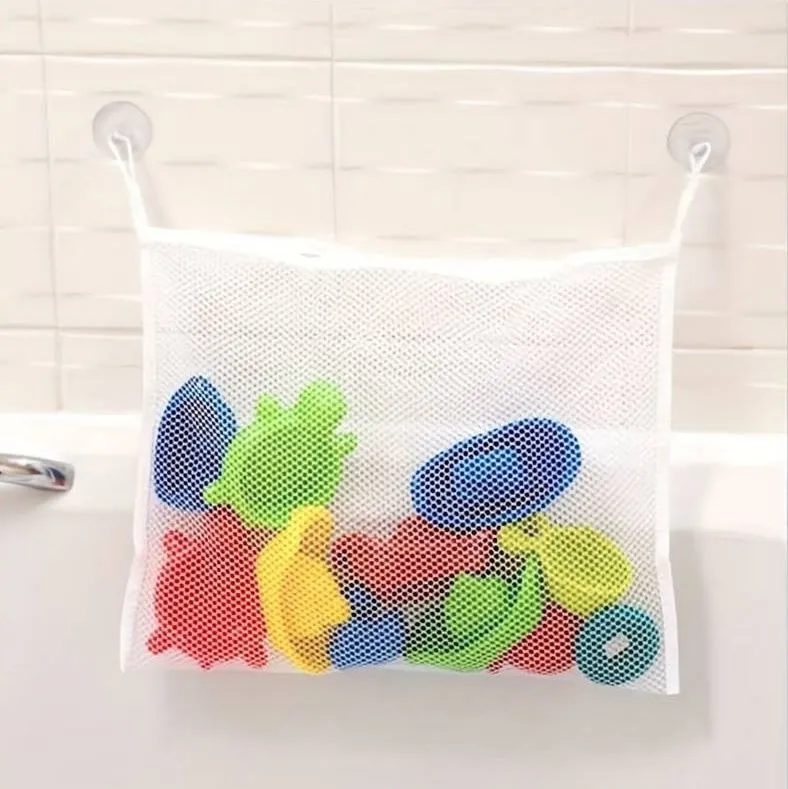 3 x White Baby Kids Bath Toys Holder Organiser Hanging Large Bag