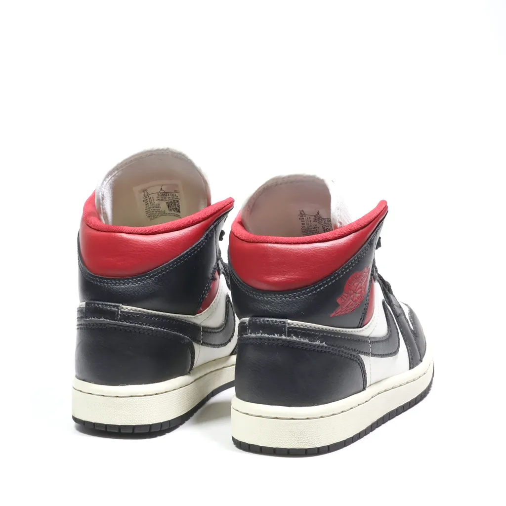 Air Jordan High-Top Sneakers Leather Black Color For Women