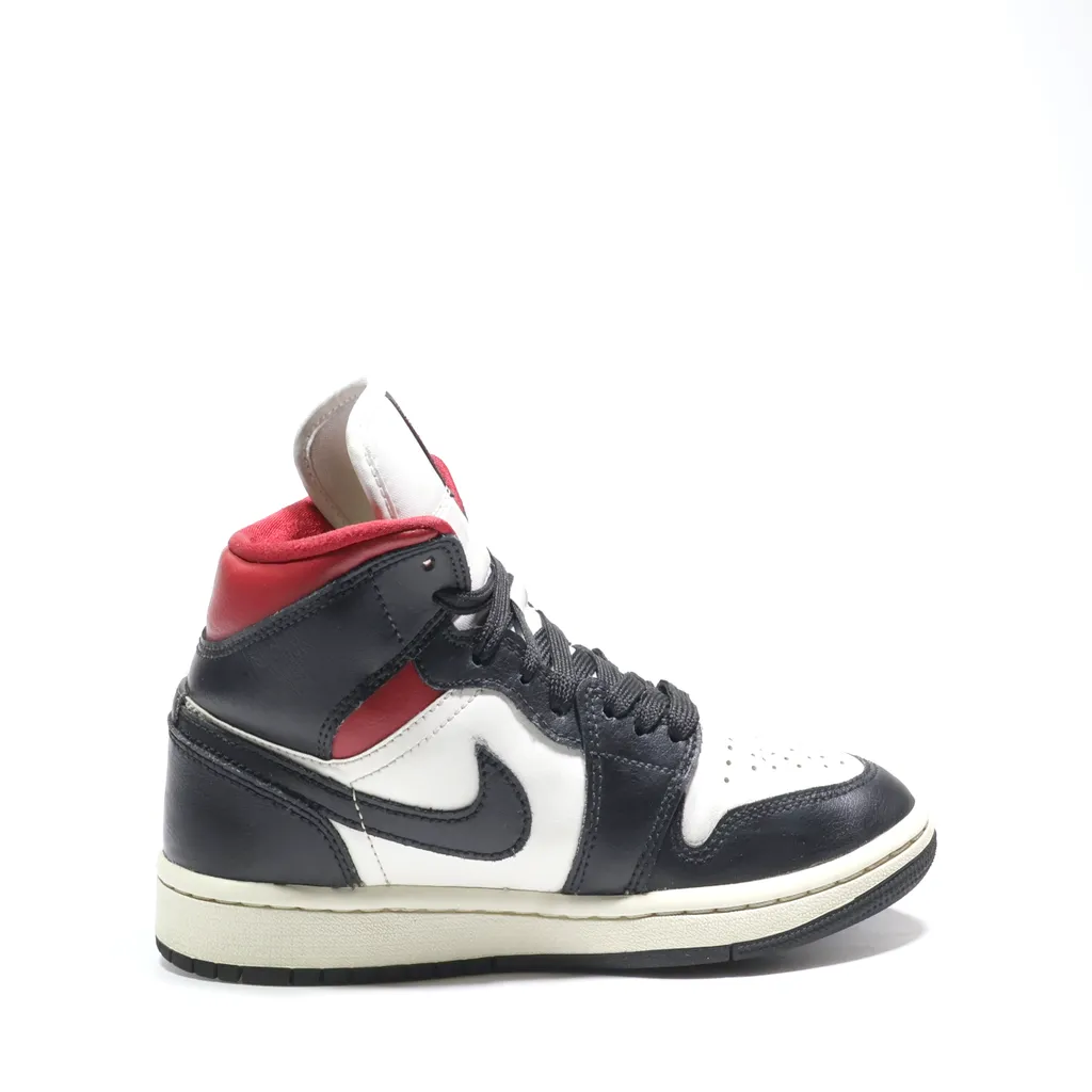 Air Jordan High-Top Sneakers Leather Black Color For Women