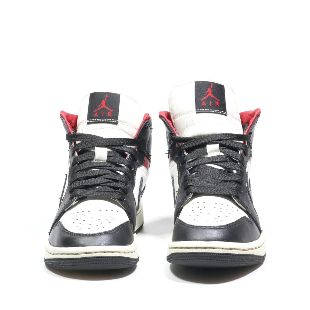 Air Jordan High-Top Sneakers Leather Black Color For Women