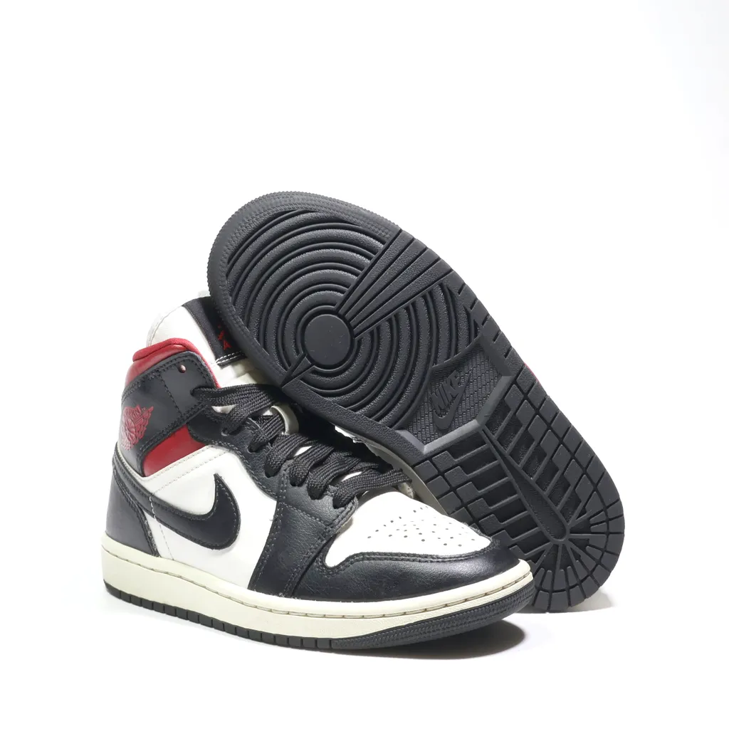 Air Jordan High-Top Sneakers Leather Black Color For Women