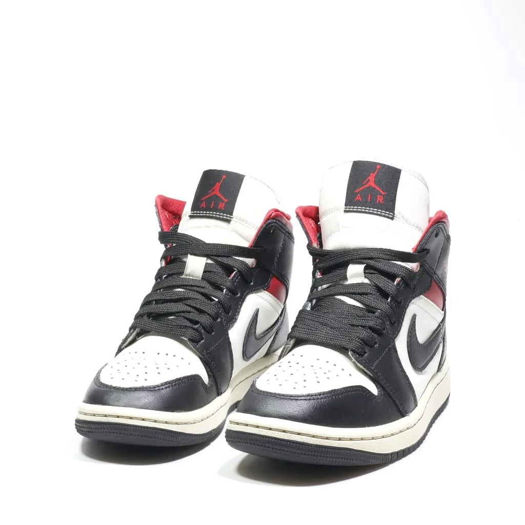 Air Jordan High-Top Sneakers Leather Black Color For Women