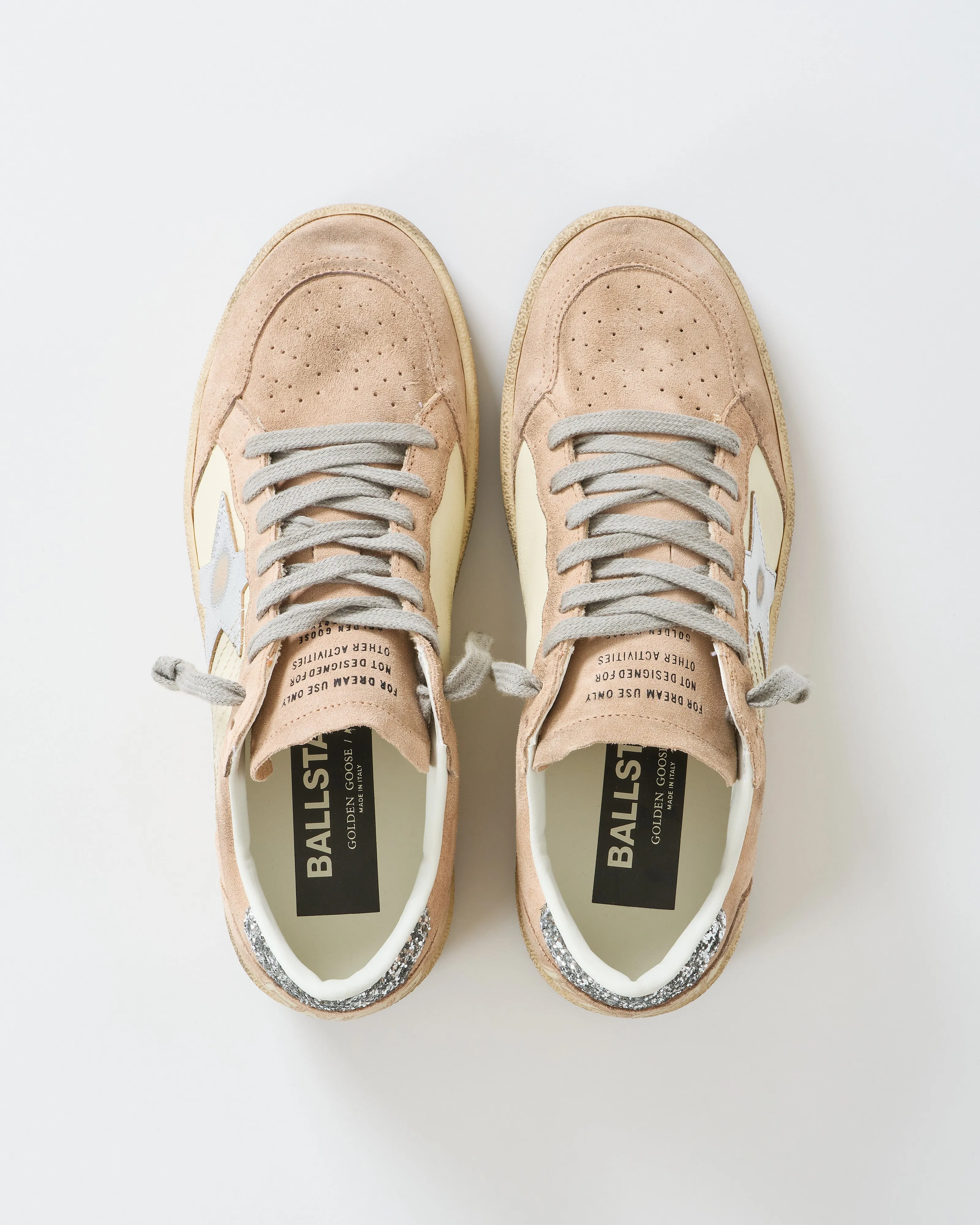 ball star nappa and suede upper laminated star glitter heel