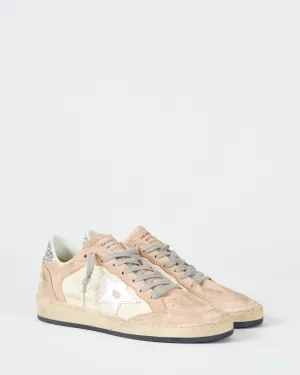 ball star nappa and suede upper laminated star glitter heel