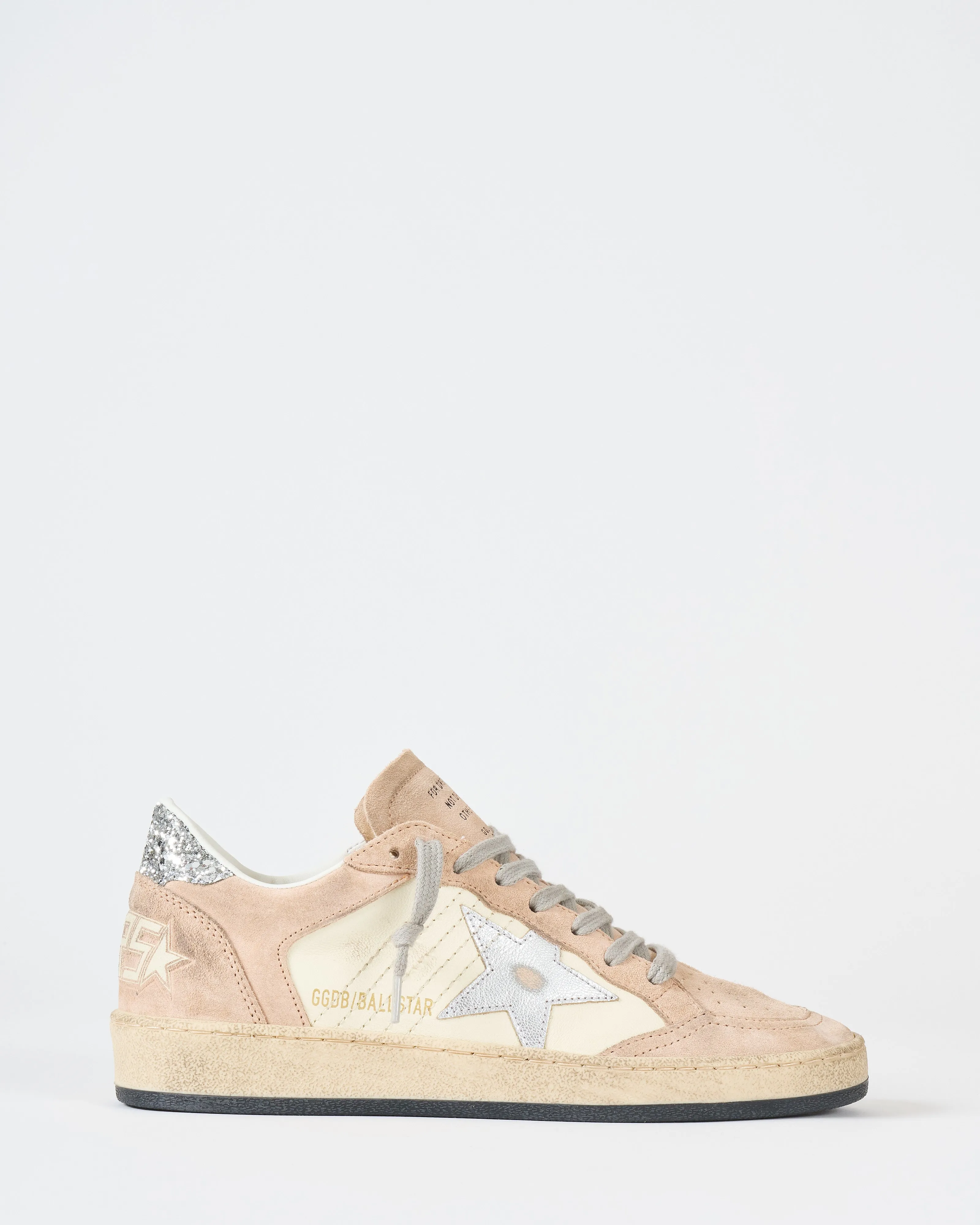 ball star nappa and suede upper laminated star glitter heel