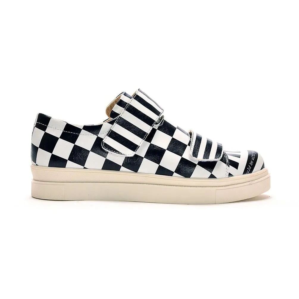 Black and White Slip on Sneakers Shoes NAC111