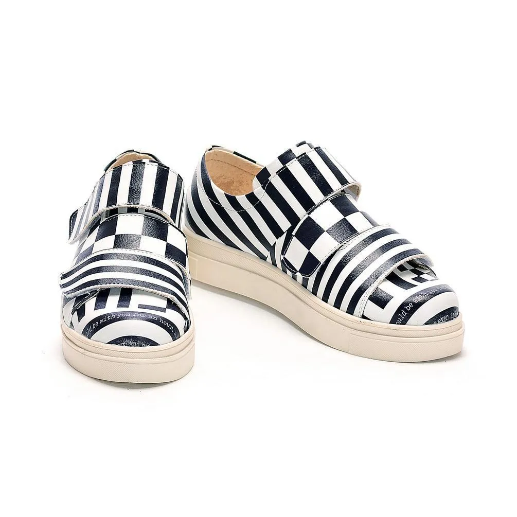 Black and White Slip on Sneakers Shoes NAC111