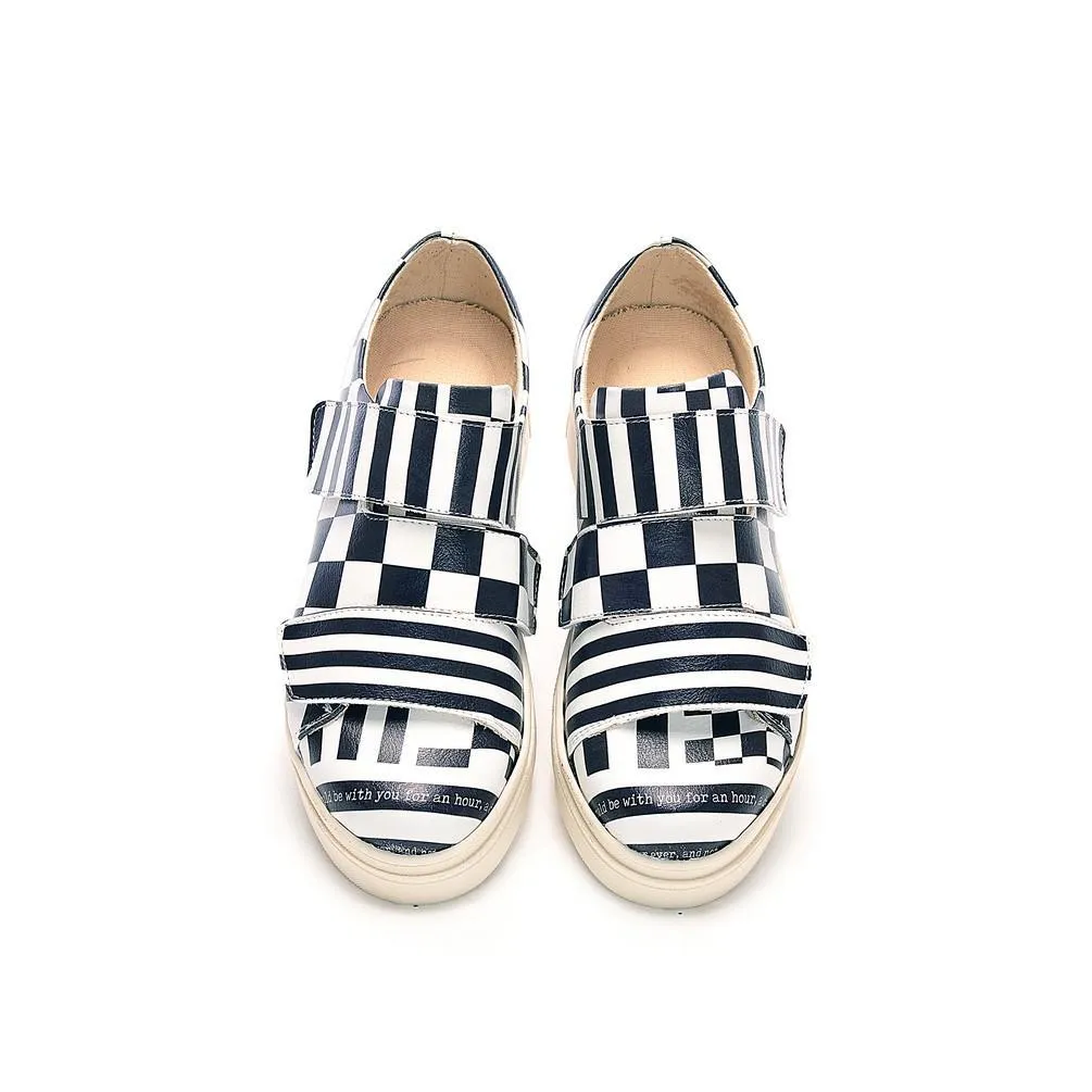 Black and White Slip on Sneakers Shoes NAC111