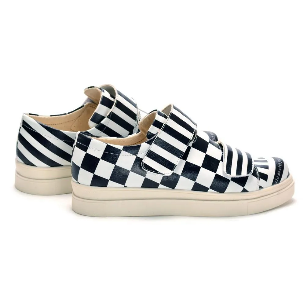 Black and White Slip on Sneakers Shoes NAC111