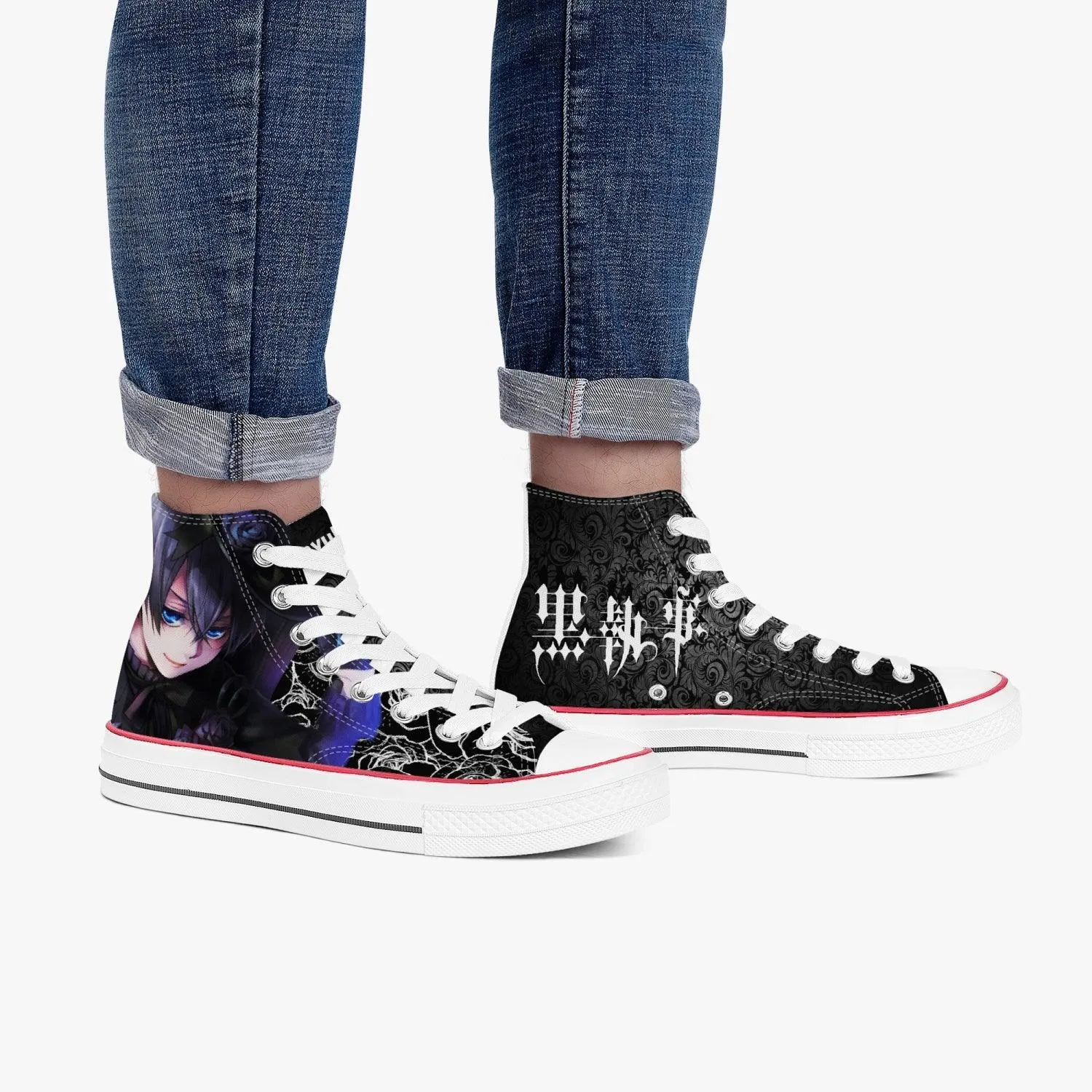 Black Butler Ciel Phantomhive A-Star High White Anime Shoes