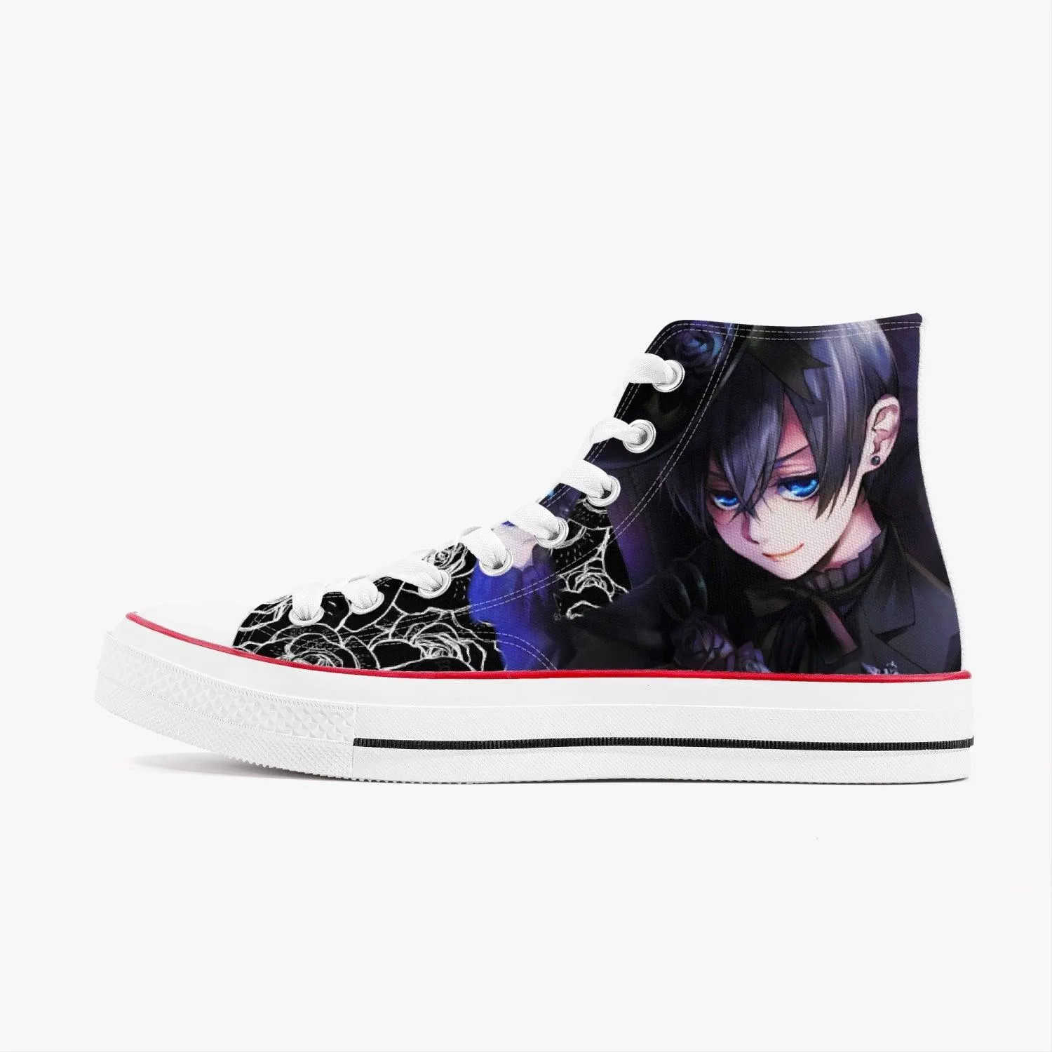 Black Butler Ciel Phantomhive A-Star High White Anime Shoes