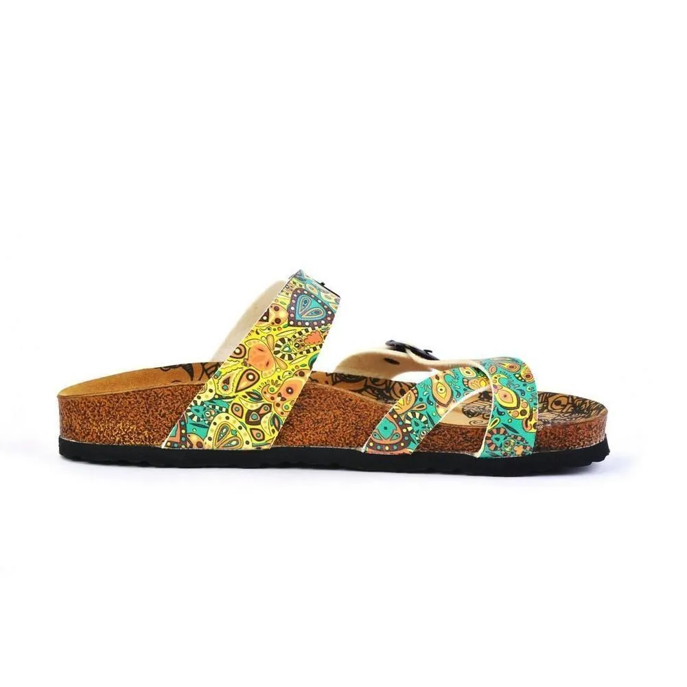 Blue & Orange Paisley Sandal CAL1011