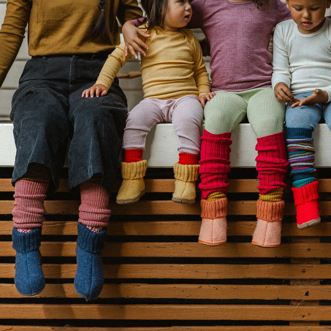 Boiled Wool Slipper Boots - Toni - Teal AW24 (Kids 26, 27, 29) *Last ones