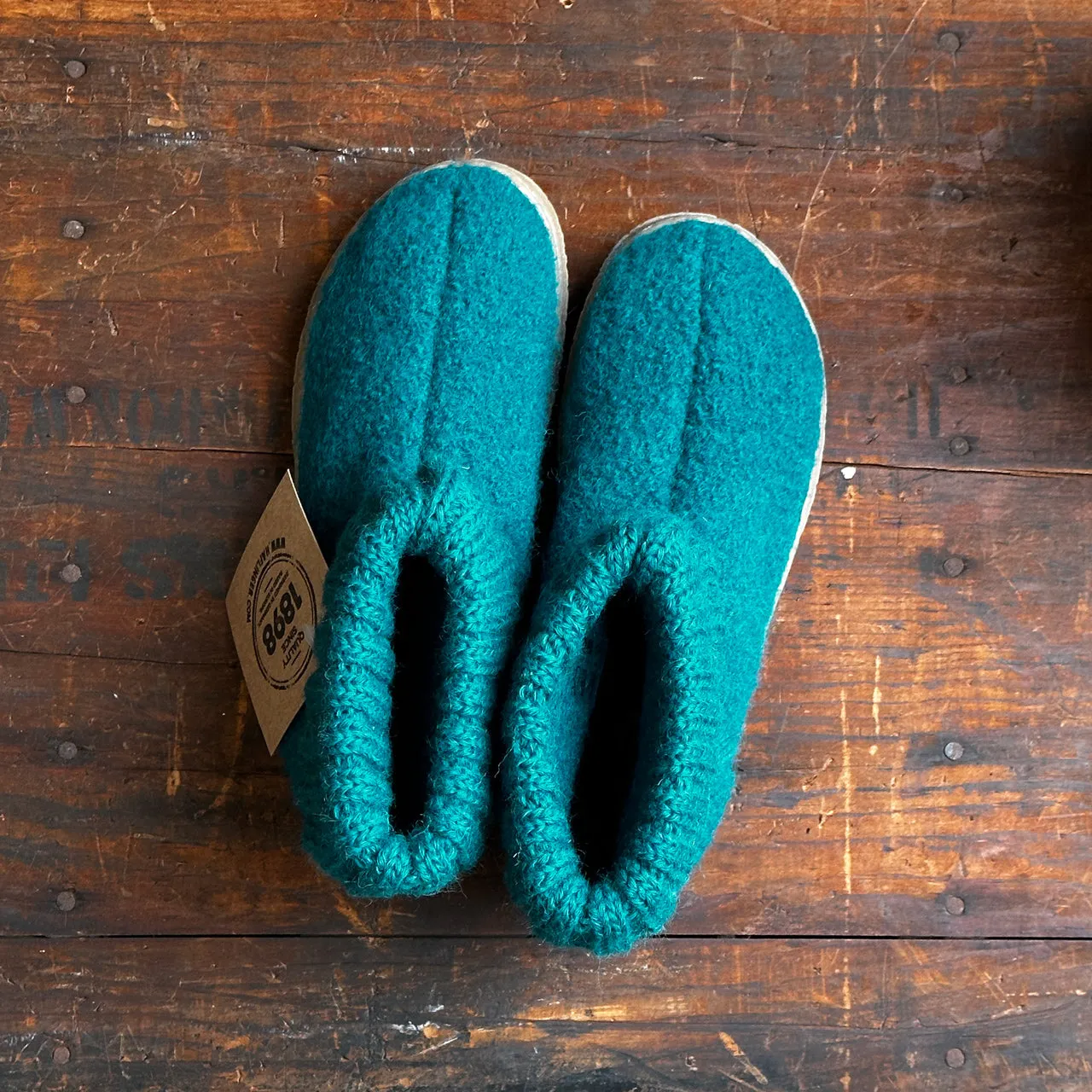 Boiled Wool Slipper Boots - Toni - Teal AW24 (Kids 26, 27, 29) *Last ones