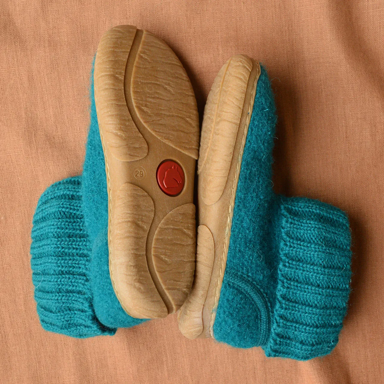 Boiled Wool Slipper Boots - Toni - Teal AW24 (Kids 26, 27, 29) *Last ones