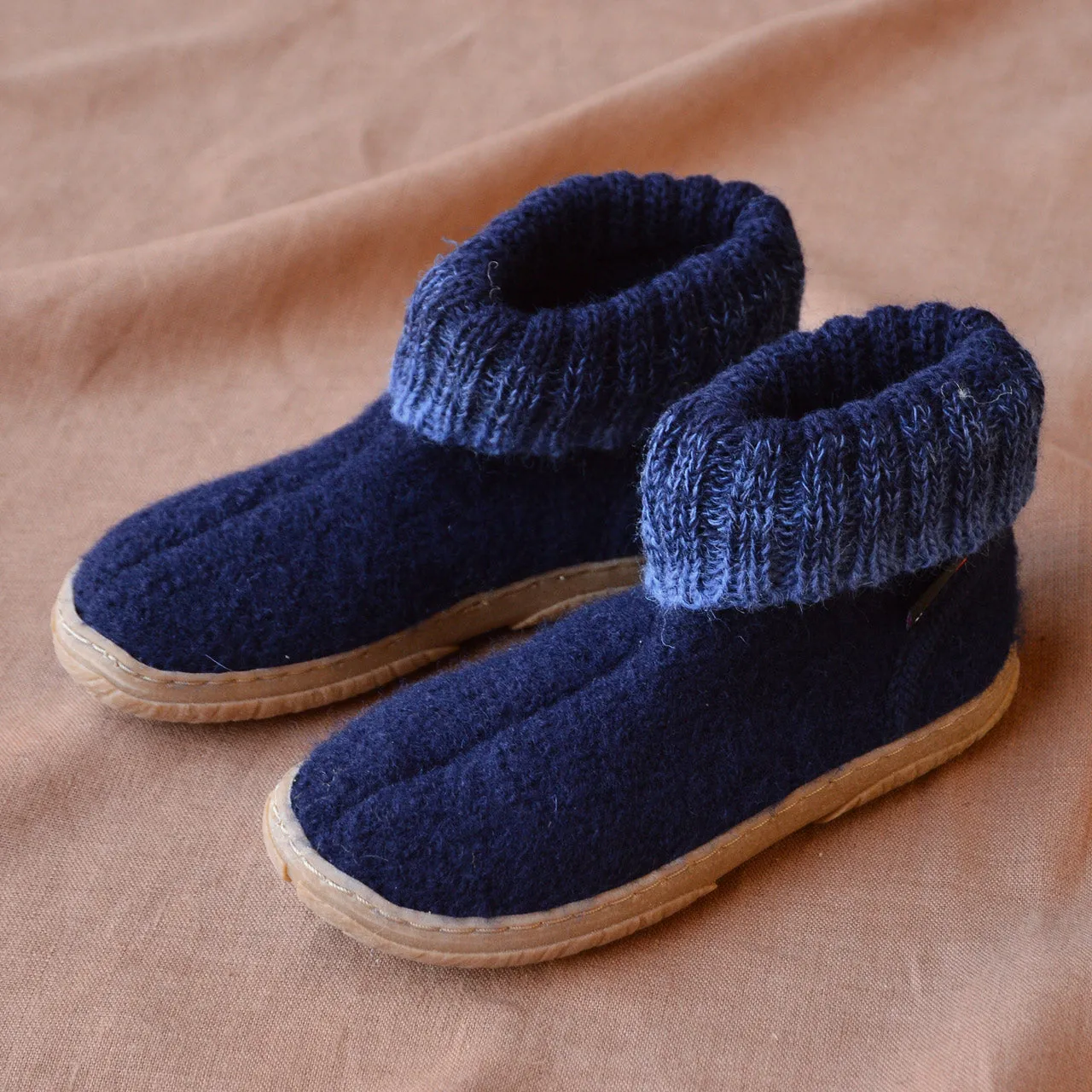 Boiled Wool Slipper Boots - Yuki - Midnight AW24 (Kids 24-31)