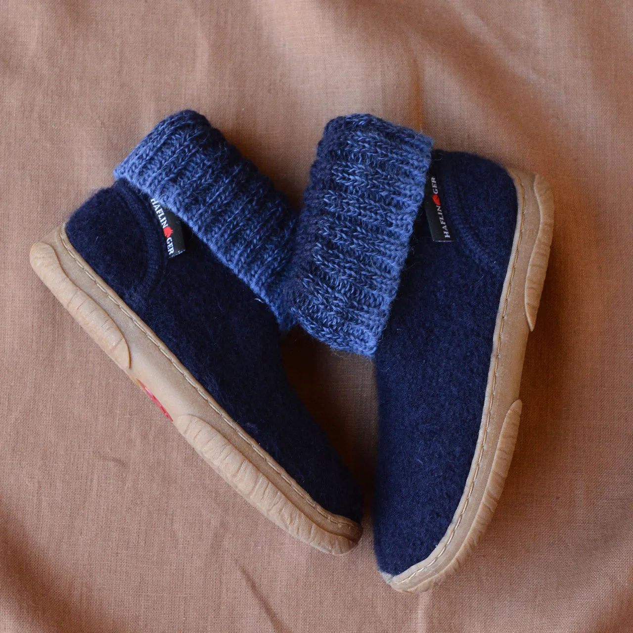 Boiled Wool Slipper Boots - Yuki - Midnight AW24 (Kids 24-31)