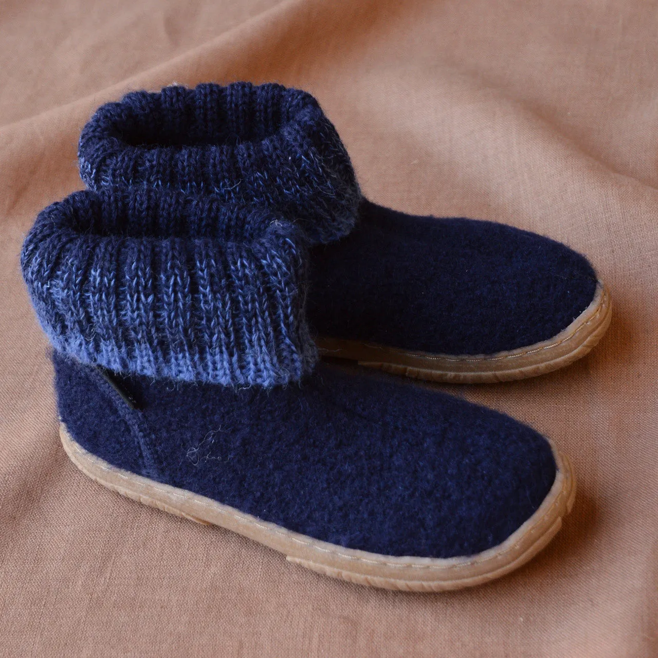 Boiled Wool Slipper Boots - Yuki - Midnight AW24 (Kids 24-31)