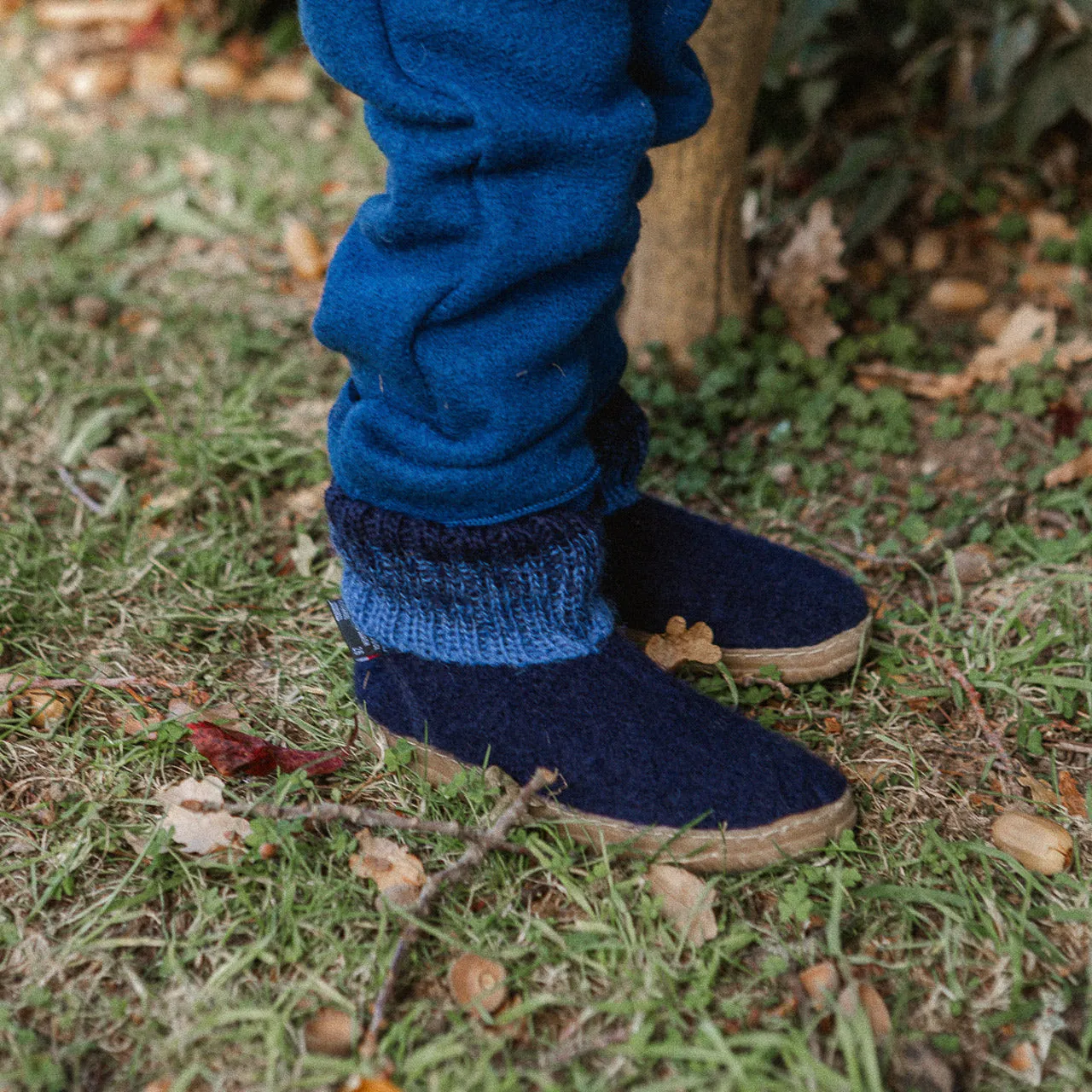 Boiled Wool Slipper Boots - Yuki - Midnight AW24 (Kids 24-31)