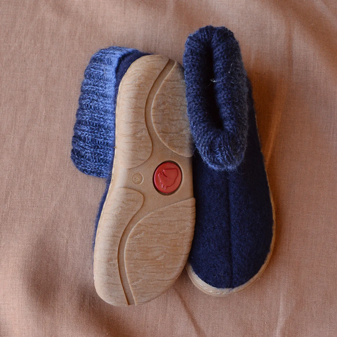 Boiled Wool Slipper Boots - Yuki - Midnight AW24 (Kids 24-31)