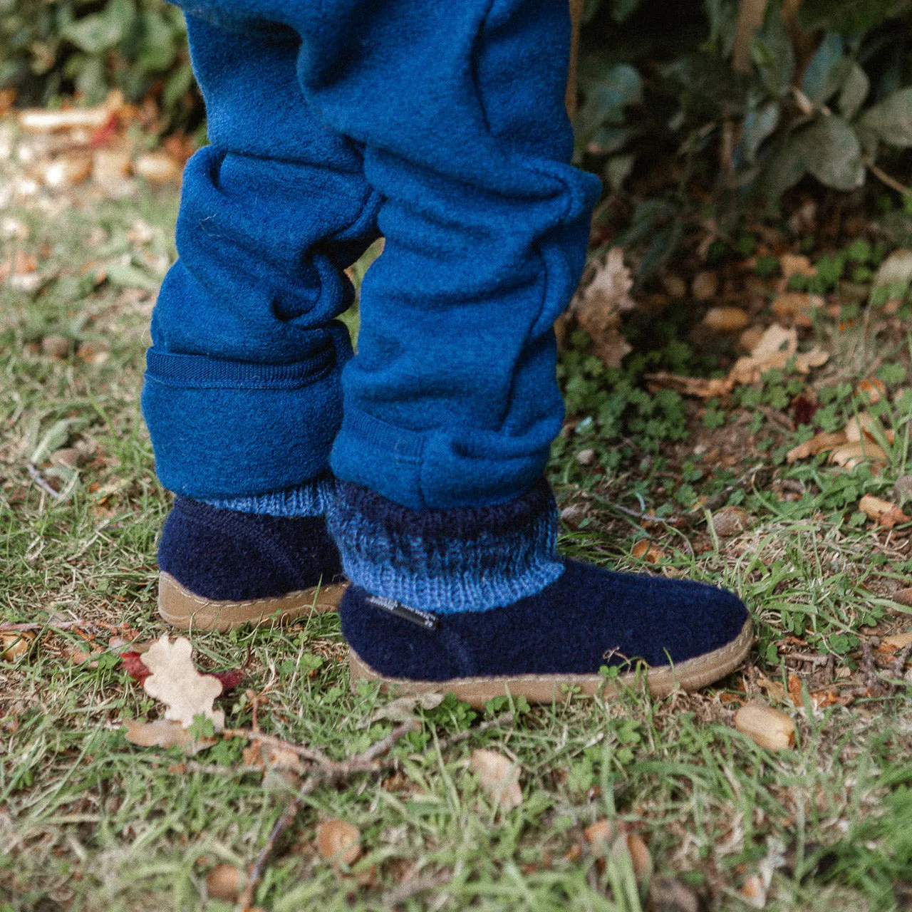 Boiled Wool Slipper Boots - Yuki - Midnight AW24 (Kids 24-31)