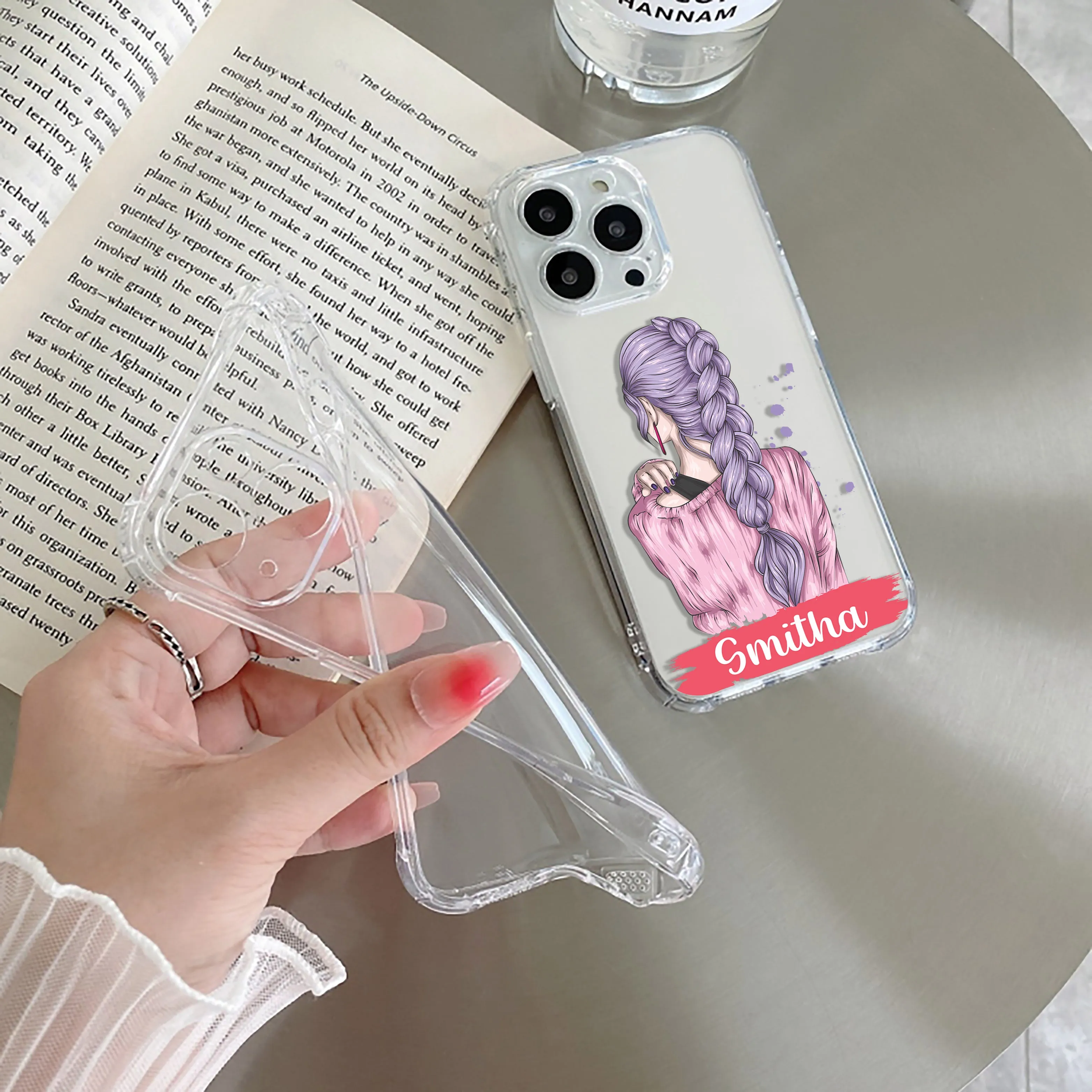 Braid Girl Customize Transparent Silicon Case For Oppo