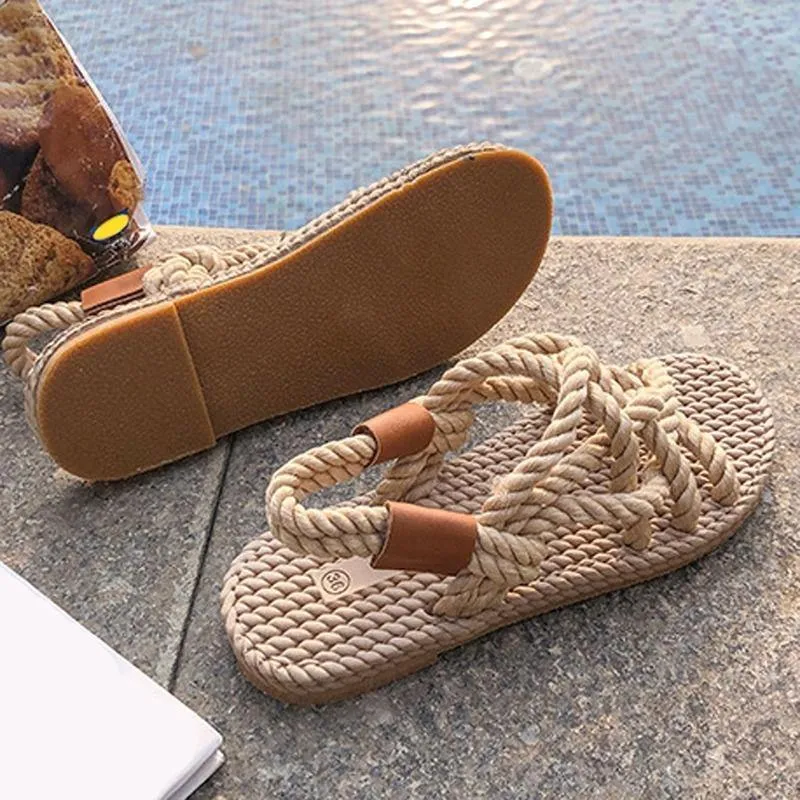 Braided Rope Flat Sandals