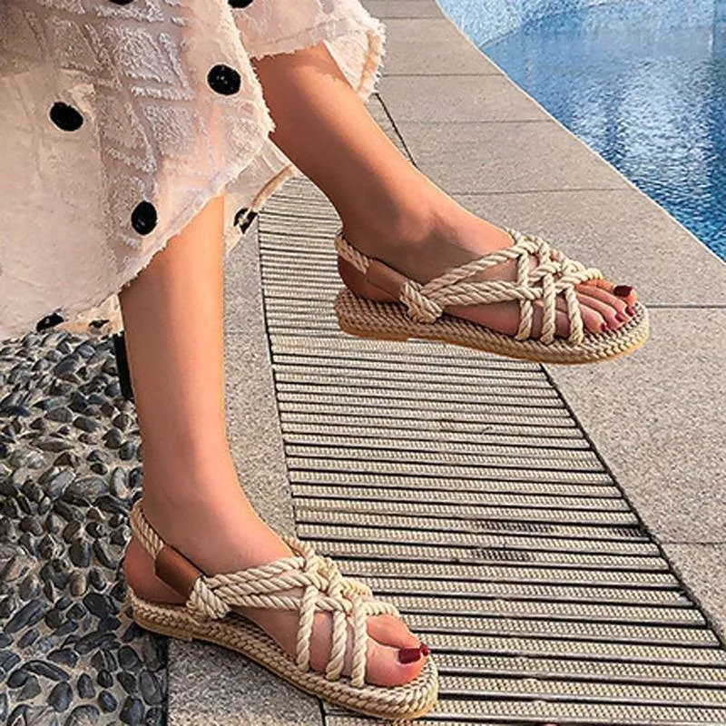 Braided Rope Flat Sandals