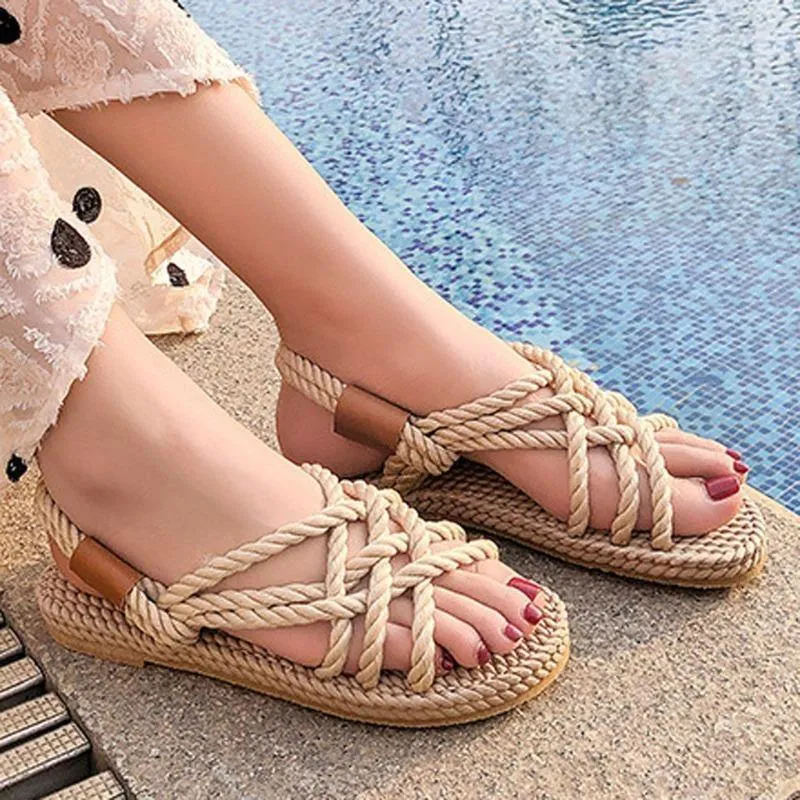 Braided Rope Flat Sandals