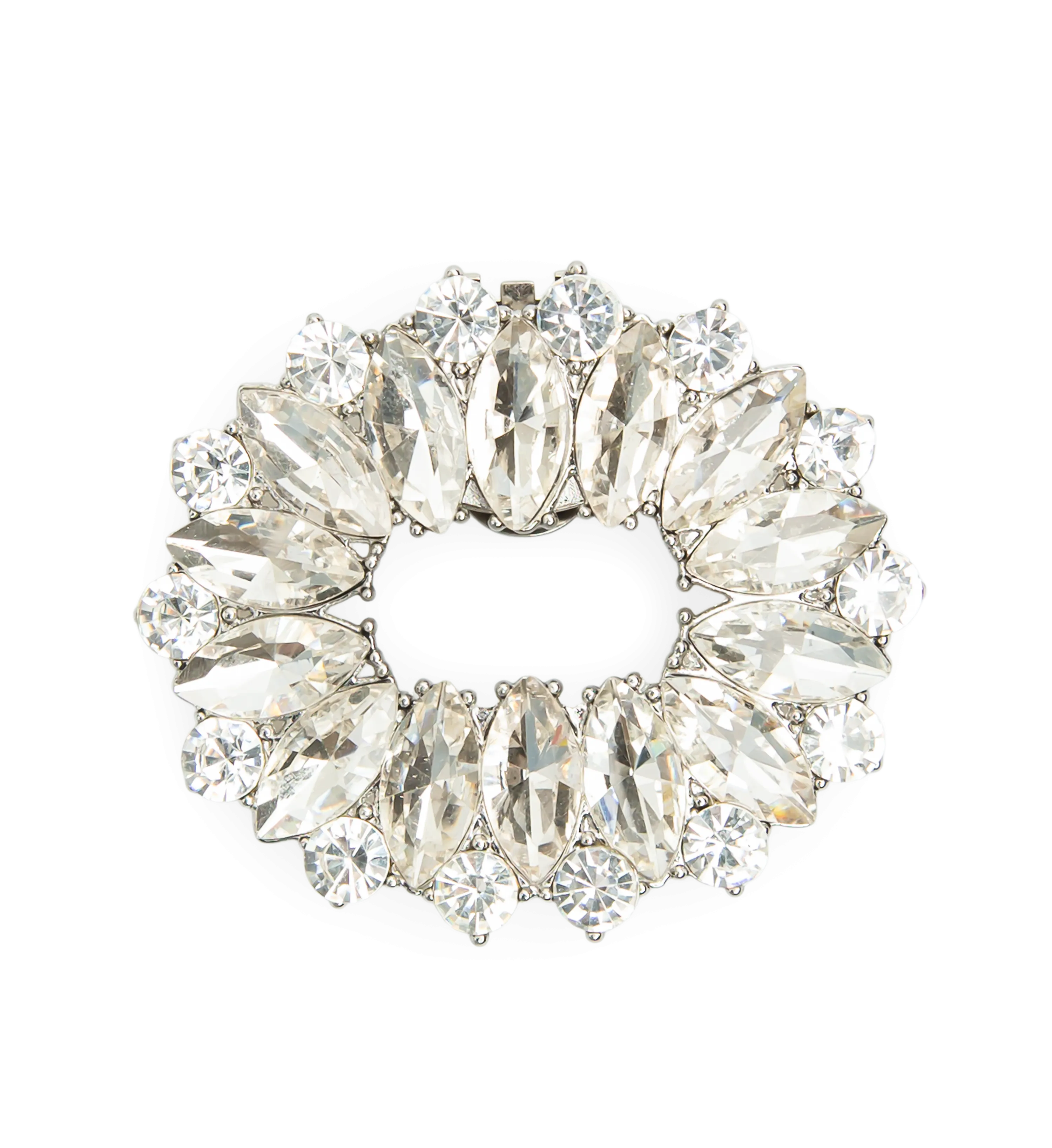 Bridal Shoe Clips - Crystal & Silver