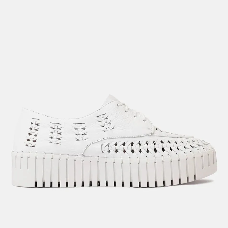 Brodies White Leather Sneakers