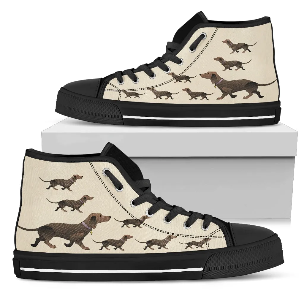 Brown Dachshund Canvas Shoess