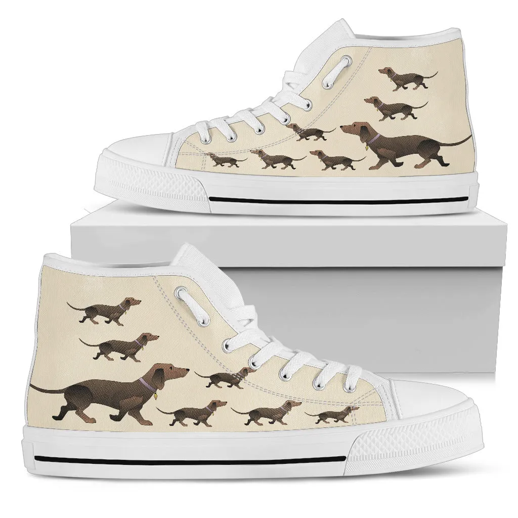 Brown Dachshund Canvas Shoess