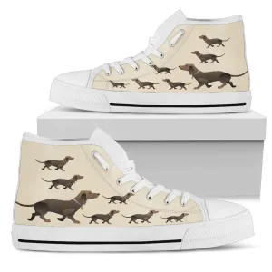 Brown Dachshund Canvas Shoess