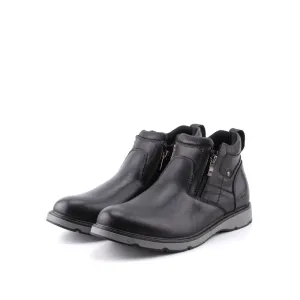 camel active Leather Basic High Cut Shoes Men Black PARROS 852404-FF2S-1 BLACK
