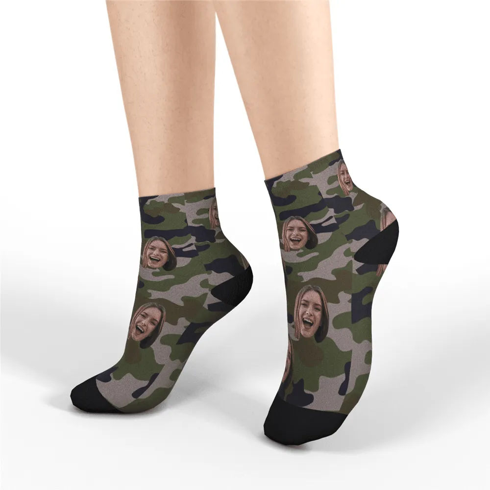 Camo Gift Custom Photo Socks Gift For Boyfriend
