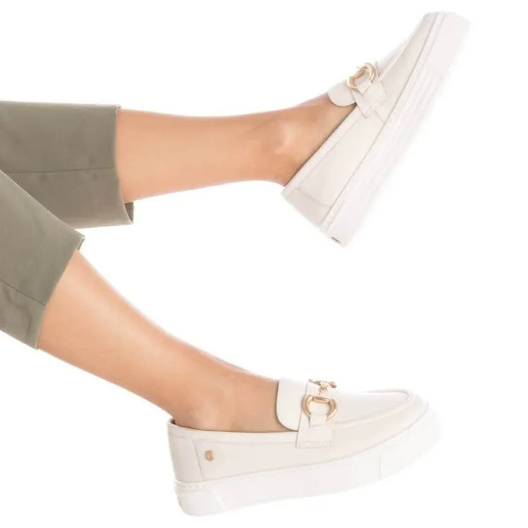 Carmela Soft Cream Leather Slip On Shoes