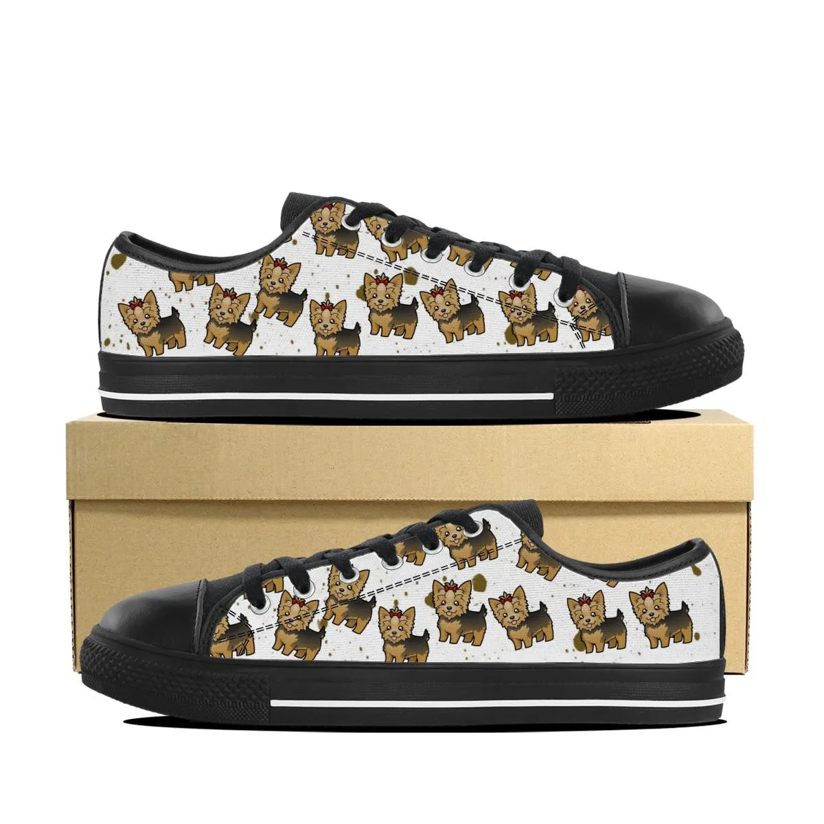 Cartoon Yorkie Canvas Shoes