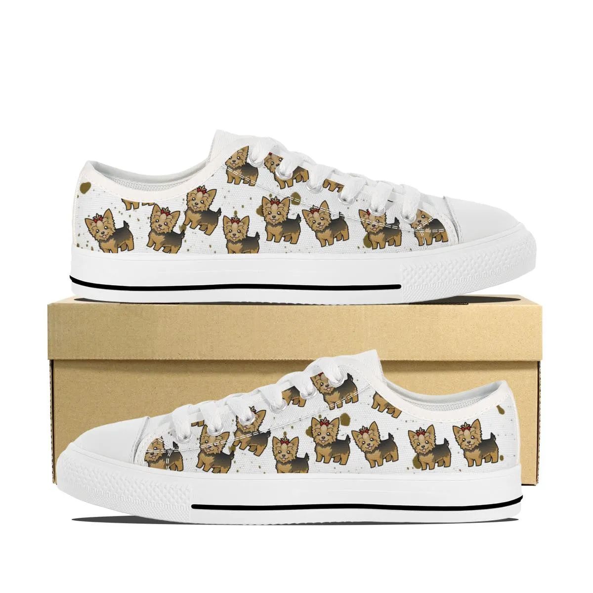 Cartoon Yorkie Canvas Shoes