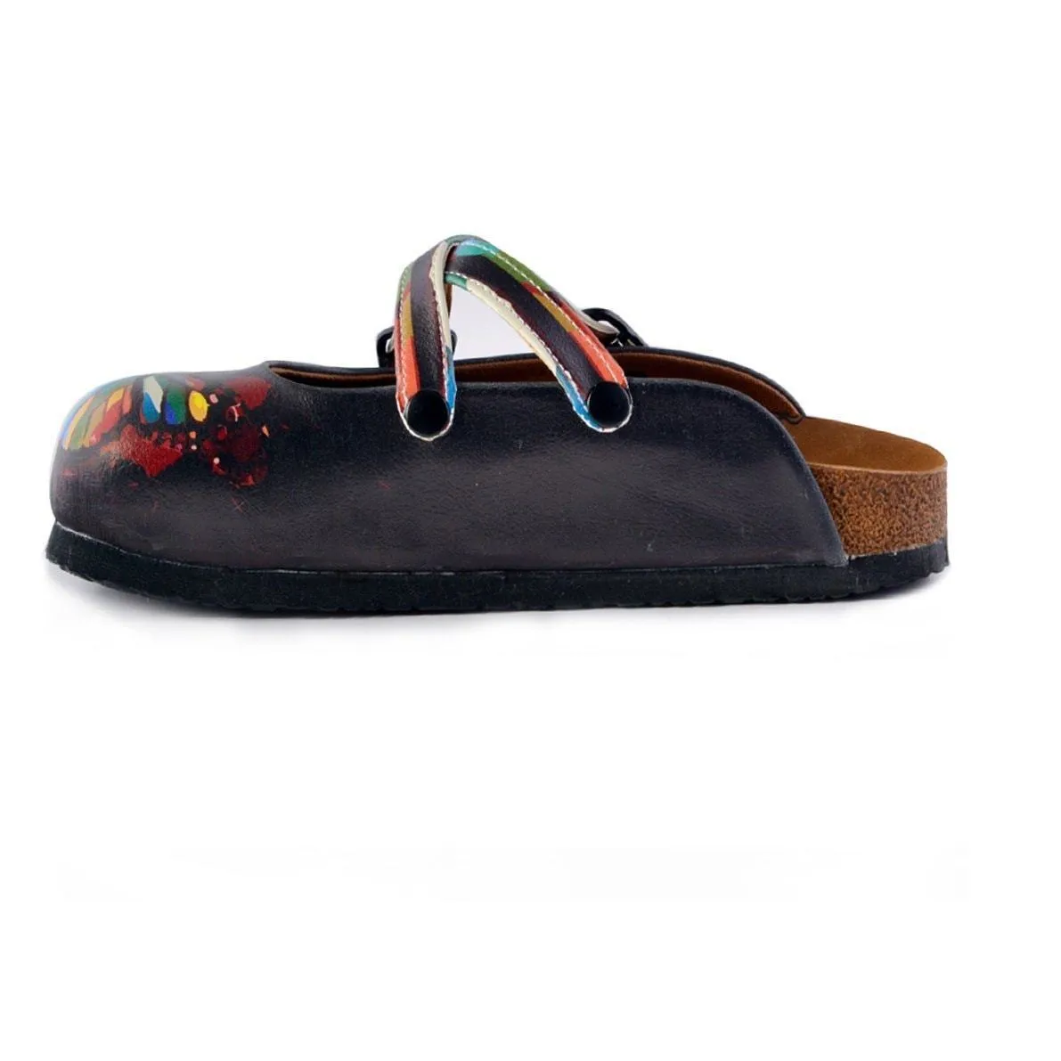 Charcoal & Red Butterfly Clogs WCAL158