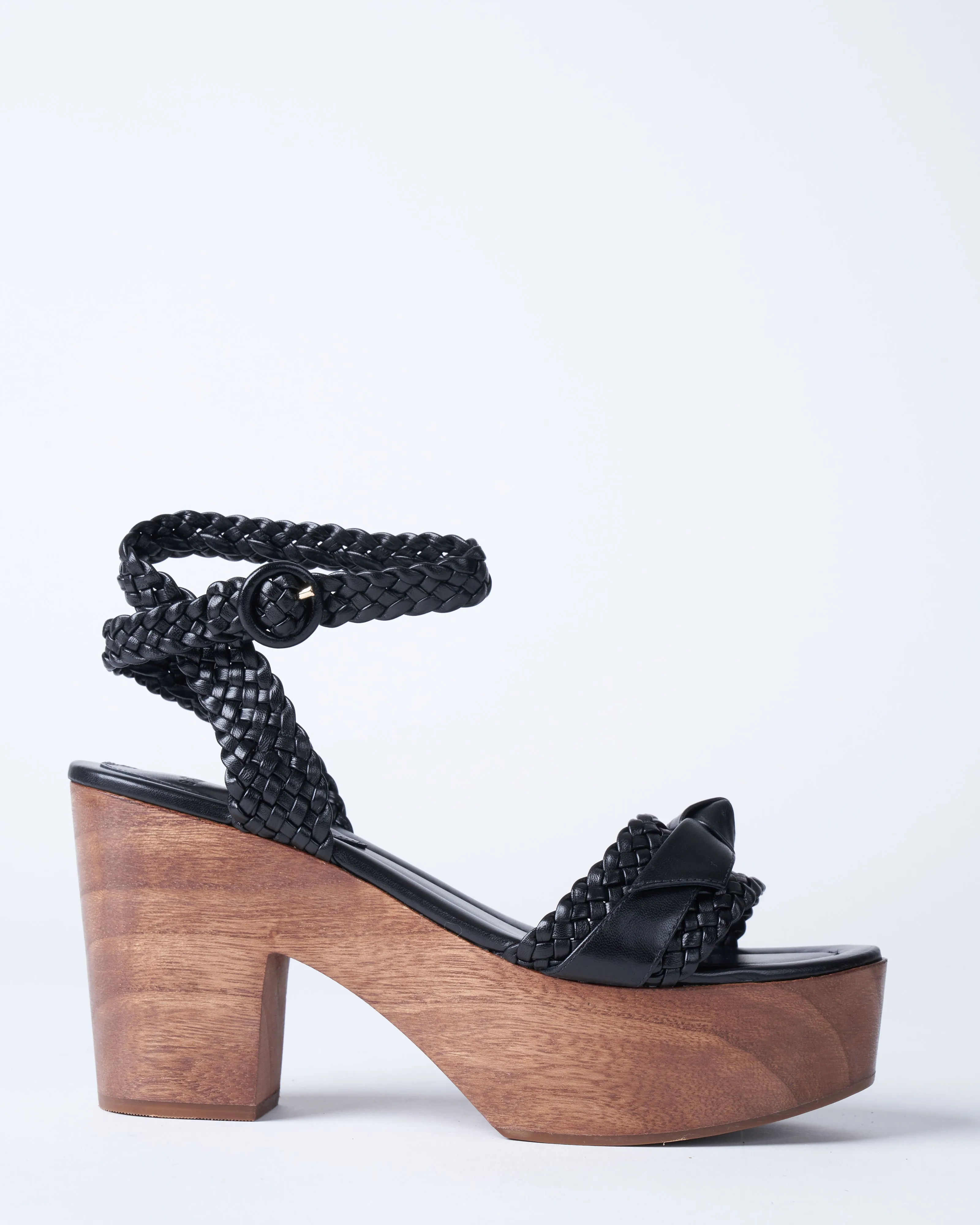 clarita woven clog 110 - black leather