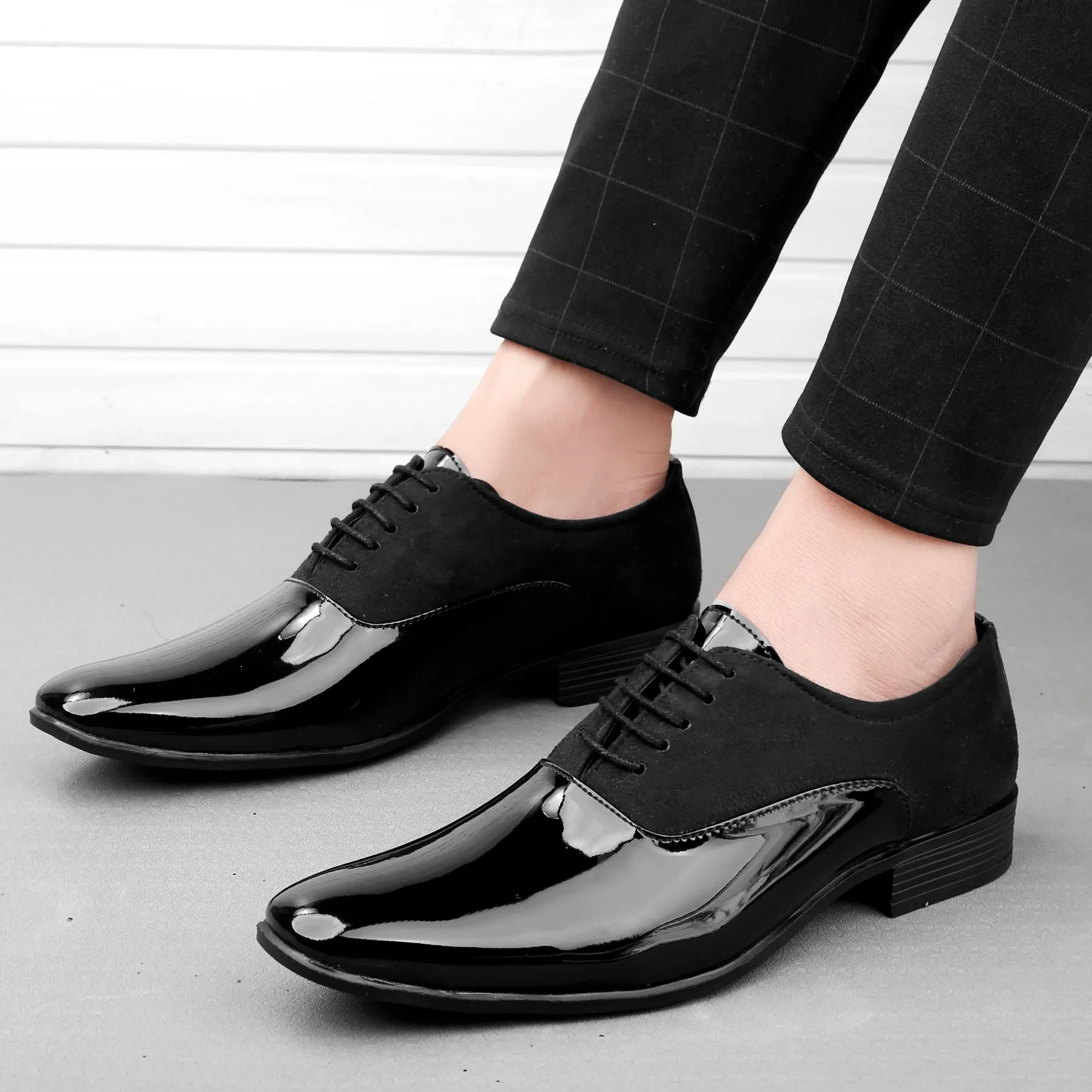 Classy Office,Wedding,Party Wear Black Shoes With Lace-Up For All Season-Jonasparamount