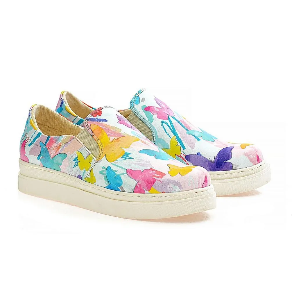 Colored Butterfly Slip on Sneakers Shoes NVN122