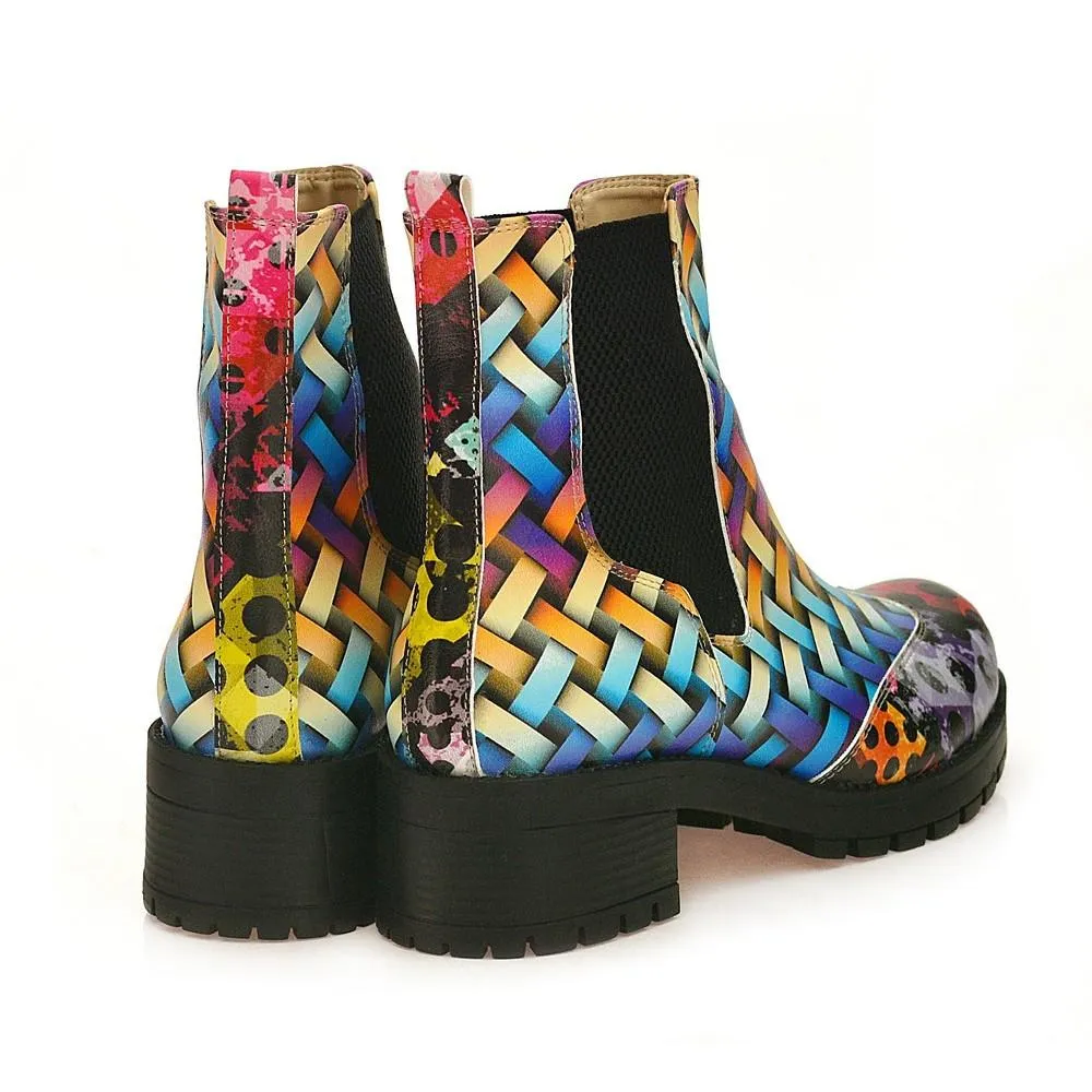 Colored Wicker Short Boots WLAS116