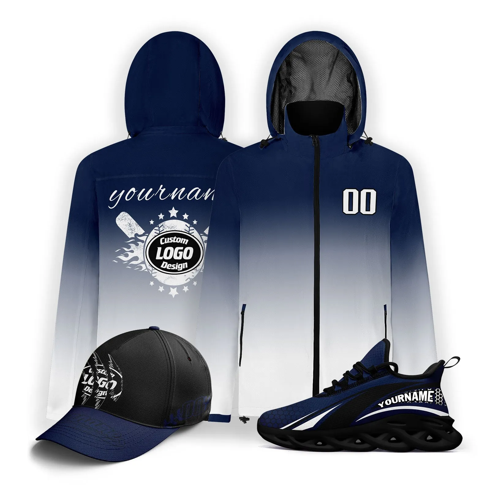 Custom Baseball Outerwear Hat and Shoes Combo Offer Personalized Combo ZH-E025023-20