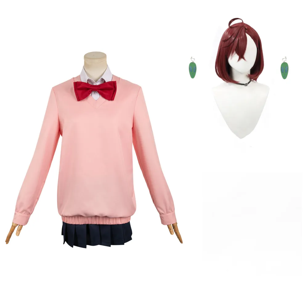 Dan da dan Momo Ayase Women Pink Uniform Dress Party Carnival Halloween Cosplay Costume