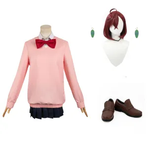 Dan da dan Momo Ayase Women Pink Uniform Dress Party Carnival Halloween Cosplay Costume