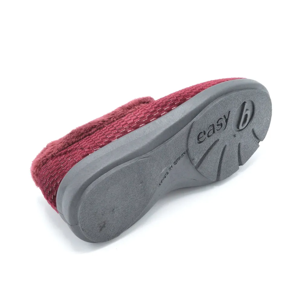 DB Betsy - Ladies Extra Wide Fit Slipper - Burgundy 6E Fitting